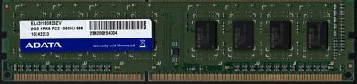 ADATA 2GB 1Rx8 PC3-10600U DDR3 1333MHz Desktop DIMM RAM Tested Used - image 1 of 2