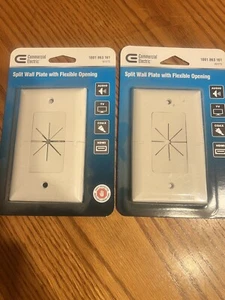 Lot of two Commercial Electric Split Wall Plate White Work Great For Starlink In - Picture 1 of 3