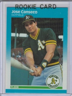 JOSE CANSECO ROOKIE CARD 1987 Fleer Baseball OAKLAND A's Bash Brothers RC! - Image 1 of 2