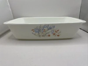 Vintage Pyrex Blue Iris Milchglas Auflaufform rechteckig 11” x 7” - Bild 1 von 9