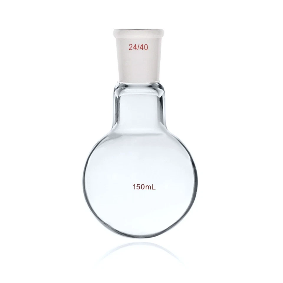150ml 24/40 Round Bottom Glass Flask One Neck Lab Chemistry Boiling Bottle - Image 1 of 1
