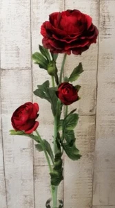 Ranunkel rot 3Blüten 63cm künstlich - Bild 1 von 3