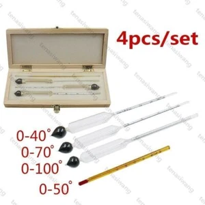 3stk Alkoholmeter mit Thermometer (0-100Vol%) Alkoholometer Alkoholmesser NEU - Bild 1 von 13
