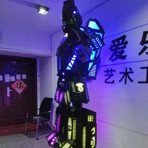 Illuminated Stilt Costume LED Robot Suit Armour Set DJ Party Show Light Clothing - Picture 1 of 7