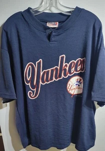 Vintage 1996 Yankees Locker Line Jersey Mesh Blue USA Made Mens Size XL - Picture 1 of 2
