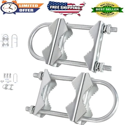 Kit de abrazadera de mástil de alta resistencia con mandíbula en V y pernos en U - 2 juegos para montaje seguro de antena Foto 1 de 4