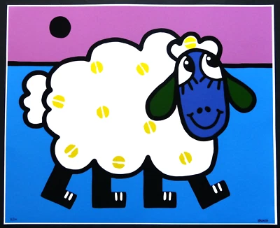 Franz BASDERA " SCHAF "  Giglée , handsigniert und nummeriert 8/20  61 x 50 cm - Bild 1 von 3