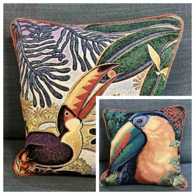 Toucan French Jacquard Tapestry Throw Pillowcases Cushion Covers for Sofas couch - Image 1 of 4