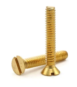 #12-24 | Brass Slotted Flat Head Machine Screws - Select Length & Qty - Picture 1 of 3