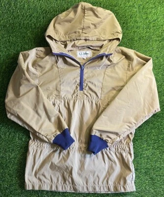 Vintage LL Bean Mens Sz Medium Anorak Jacket Talon Zippers Nylon 1980s RARE Tan - Image 1 of 4