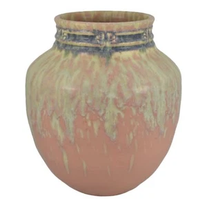 Roseville Imperial II Pink Green Blue 1930 Vintage Art Deco Pottery Vase 481-8 - Picture 1 of 6