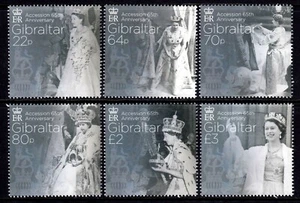 Gibraltar 2017 Queen Elizabeth II Accession Anniversary Complete Mint MNH Set - Picture 1 of 1