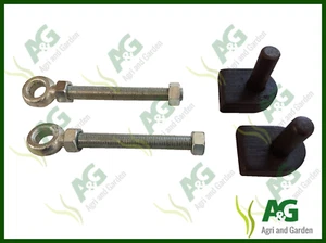 HD Gate Hinge Set. 2x Gate Eye Swing Bolt (20 mm x 200) and 2x Weld on Gate Pin - Picture 1 of 2
