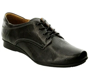 Taos Ideal Womens Oxfords Lace Up Flats Comfort Shoes Leather Black Sz 5-5.5 36 - Picture 1 of 12
