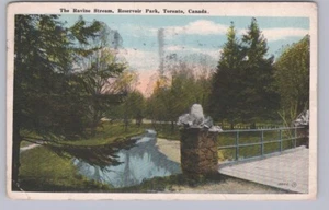 Ravine Stream, Reservoir Park, Toronto, Ontario, 1922 Postcard, Slogan Cancel - Bild 1 von 2