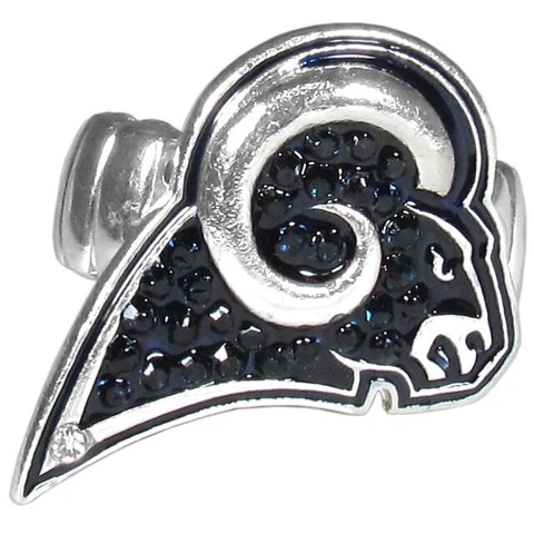 Los Angeles Rams Stretch Ring, Team Logo with Crystals NFL Football Cover