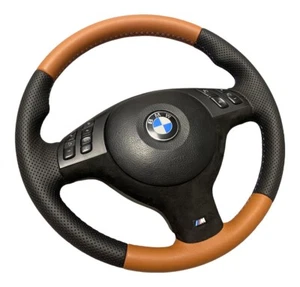 BMW E39 E46 E53 Cinnamon Steering Wheel NEW Nappa Leather M Stiches Alcantara M5 - Bild 1 von 17