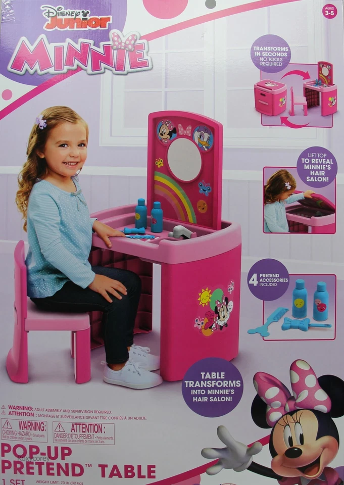 Disney Minnie Mouse Pop Up Pretend N Play Mesa de Actividades Salón con Silla Nuevo en Caja Foto 1 de 1