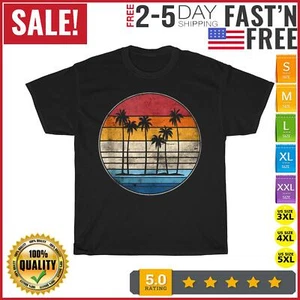 Palm Tree Tropical Beach Retro Vintage 70s 80s 90s Vintage T Shirt Men Women NEW - Picture 1 of 9