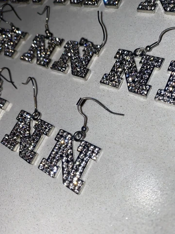 New Glamorous Nebraska & LSU College University Dangle Rhinestone Earrings 2pair Cover