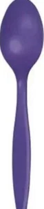 Purple Heavy Duty Plastic Spoons 24 Per Pack Tableware Supplies Decorations - Picture 1 of 1