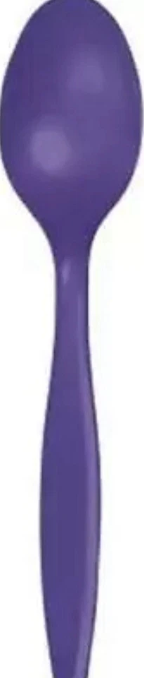 Purple Heavy Duty Plastic Spoons 24 Per Pack Tableware Supplies Decorations - Image 1 of 1