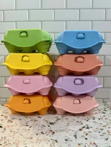Bulk order  - 48 x multi colour egg cartons PYO cookie Easter Cookie Box Craft M - Picture 1 of 21
