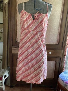 LOGG H&M Women's Camisole Sun Dress Size 8 Plaid Pink 100% Cotton Knee Length - Picture 1 of 4