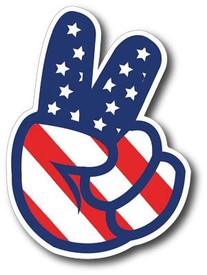 1960's PEACE SIGN Vintage Style Vinyl DECAL Sticker USA Flag Hippie Window Truck - Image 1 of 4