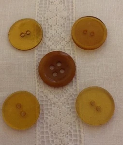 Vintage 5 Tested Bakelite Buttons Button Lot 28-8 - Picture 1 of 3