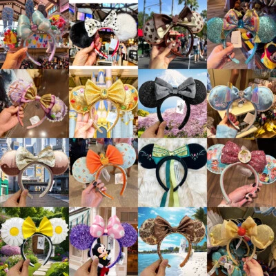 218+ Estilos Parques Disney Diadema Loungefly Lazo Mágico Lentejuelas Orejas de Minnie EE. UU. Foto 1 de 4