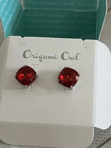 Origami Owl Red Clara Stud Earrings NEW - Bild 1 von 7