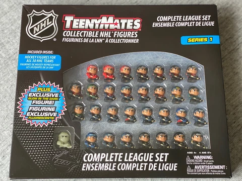 TeenyMates NHL Series 1 Complete League Set plus Glow in the Dark Figure Rare Cover