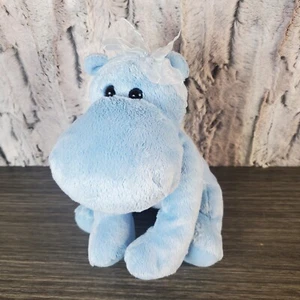 Applause Blue Hippo Plush Zoo Safari Stuffed Animal Hippopotamus 8" With Bow - Picture 1 of 8