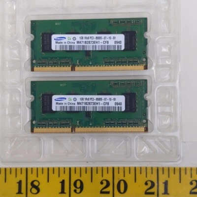 Samsung 1GB PC3-8500S DDR3 Laptop Memory RAM M471B2873EH1-CF8 Lot of 2 - Image 1 of 3