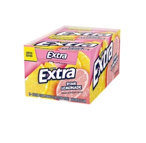 Extra Gum Pink Lemonade Sugar free Chewing Gum, 15 pieces (Pack of 10) - Picture 1 of 1