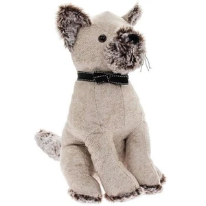 Heavy Cream Cat Doorstop Plush Grey/ Cream Pals Door Stay Wedge - Picture 1 of 2