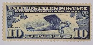 Travelstamps: 1927 US Stamps Scott #C10, Lindbergh Tribute Issue, mint, moglh - Picture 1 of 7