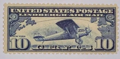 Travelstamps: 1927 US Stamps Scott #C10, Lindbergh Tribute Issue, mint, moglh - Image 1 of 4