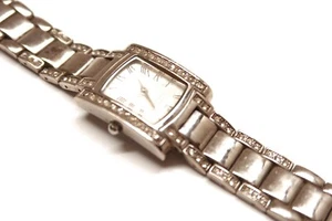 Anne Klein Watch With Crystal Bezel Band Stainless Steal Back Y121E - Picture 1 of 8