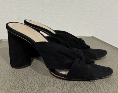 Mulas de tacón bloque anudadas Loeffler Randall Coco negras 9,5B Foto 1 de 4