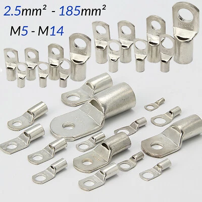Copper Tube Terminals Terminal Battery Welding Ring Crimp Cable Lugs (All Sizes) - Image 1 of 4