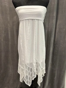 AGB White Strapless Handkerchief Dress/Skirt Size M - Picture 1 of 10