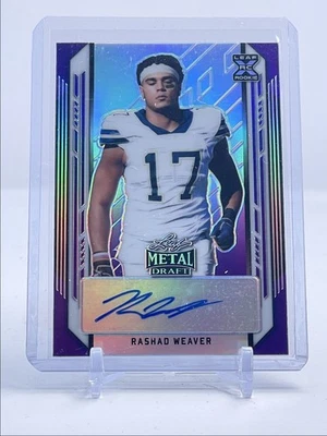RASHAD WEAVER 2021 LEAF METAL DRAFT XRC ROOKIE AUTOGRAPH RC AUTO /25 Q1300-H - Image 1 of 2