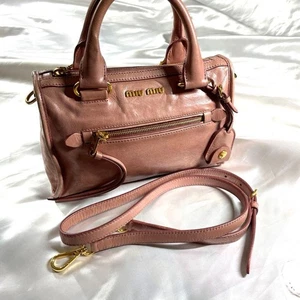 Miu Miu Vitello Shine 5BB104 2-Wege Schultertasche Handtasche Mini/Small Gut - Bild 1 von 17