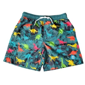 Heat Swimwear Boys Printed Tie Front Swim Trunk Board Shorts, Dinos - Picture 1 of 6