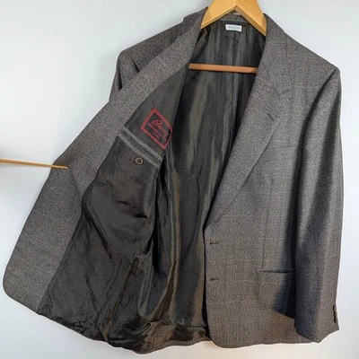 Brioni Suit Jacket Men 42L Gray Windowpane Roman Style Luxury Sports Coat Blazer - Image 1 of 4
