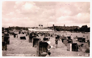 AK Ostseebad TRAVEMÜNDE PRIWALL /LÜBECK Strand, Passagierschiff 1954 - Bild 1 von 1