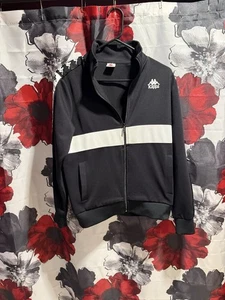 Schwarze Trainingsjacke von Kappa mit weißen Streifen Größe S - Bild 1 von 6