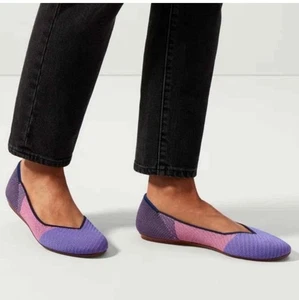 Rothy’s Metalizado Lila Pisos Talla 9.5 Lindo Divertido Rosa Morado Dos Tonos - Imagen 1 de 9
